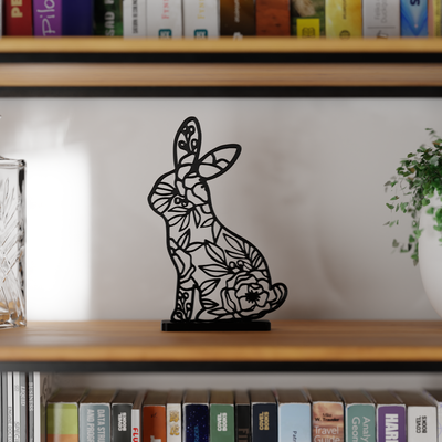 floreale pasqua coniglietto scultura deco coniglio in piedi oster hase by hpinvent domestico arredamento uovo bottomx osterhase scultore 3d print model - Mito3D