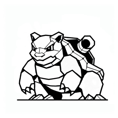 blastoise gen1 by turbo9670 kunst 2d 3d print model - Mito3D