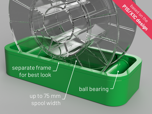 filamento bobina rullo basato on design of p1s x1c by 100prznt 3d stampante accessori spoolroller portabobina porta cuscinetto sfere 3d print model - Mito3D