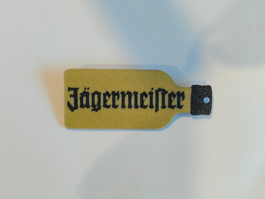 germeister flasche schlüsselbund v4 by libis kunst zeichen logos jägermeister schlüsselring 3d print model - Mito3D