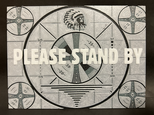 fallout - stand by regis art 2d 3 2 4 game videogame logo pip-boy pipboy bethesda retro tv vaulttec vault-tec vault tec sign hue hueforge forge boy wall plate rpg shelter indian 76 wasteland 3d print model - Mito3D