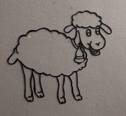 wall art - sheep by ideat0m 2d tomidea wallart 3d print model - Mito3D