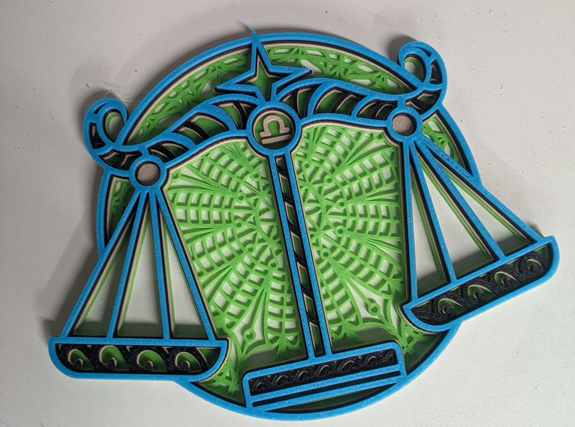 waage mandala tierkreis symbol by josh haushalt dekor sternzeichen 3D print model - Mito3D