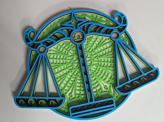 waage mandala tierkreis symbol by josh haushalt dekor sternzeichen 3d print model - Mito3D