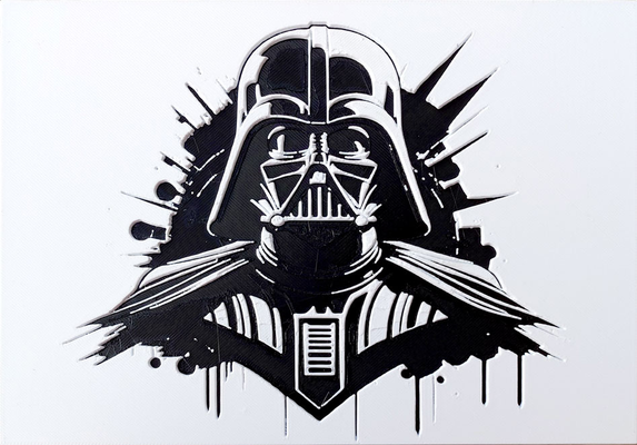 dark vader bicolore teinte forger by almiton génératif 3d modèle forge chapeaux lithophane sombre vador étoile guerres personnage jedi film 2d art 2024 multi couleur impression ams mur bi color 3d print model - Mito3D