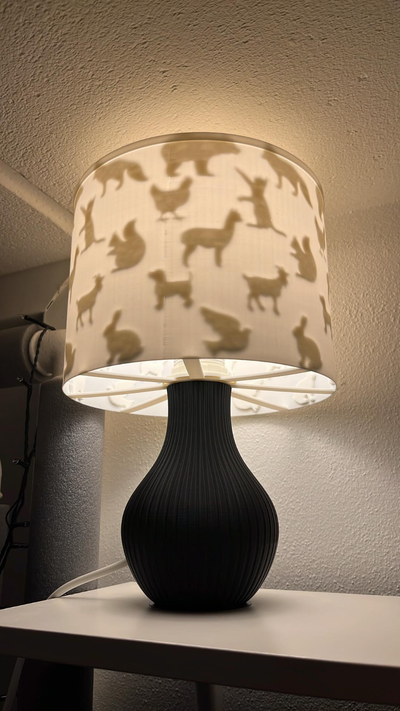 animal lampe by impression ours ménage décor animaux lapin chien chat lama alpaga colombe oiseau écureuil lumière chèvre volaille renard ombre 3d print model - Mito3D