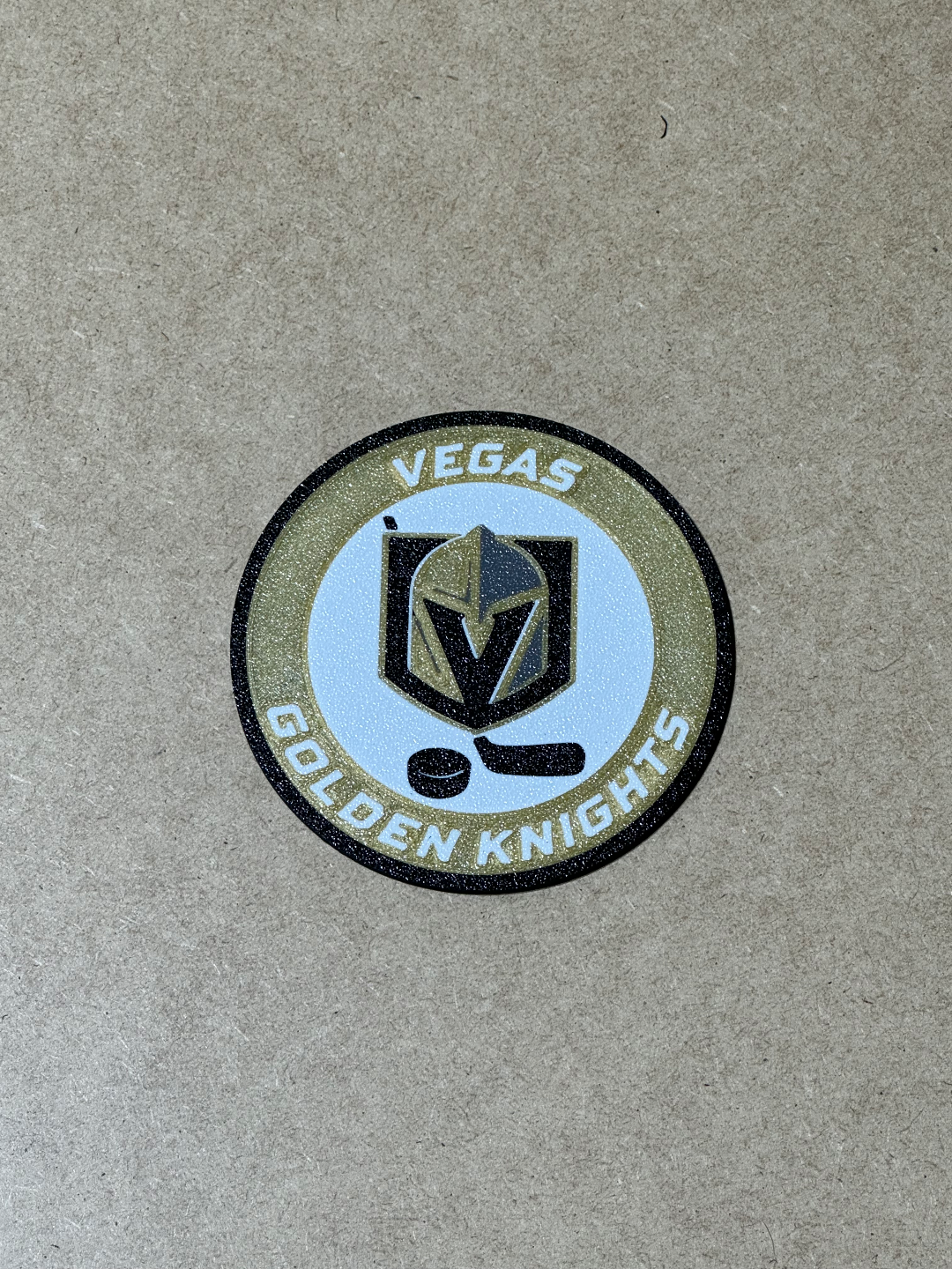 vegas d'or chevaliers lnh hockey douane coaster by jabhook art panneaux logos or logo doré cabré 3D print model - Mito3D