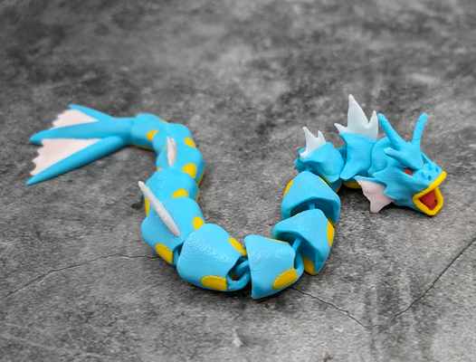 articulado gyarados pokemon by angry p1p juguetes juegos caracteres ams multicolor articular animal juguete 3d print model - Mito3D