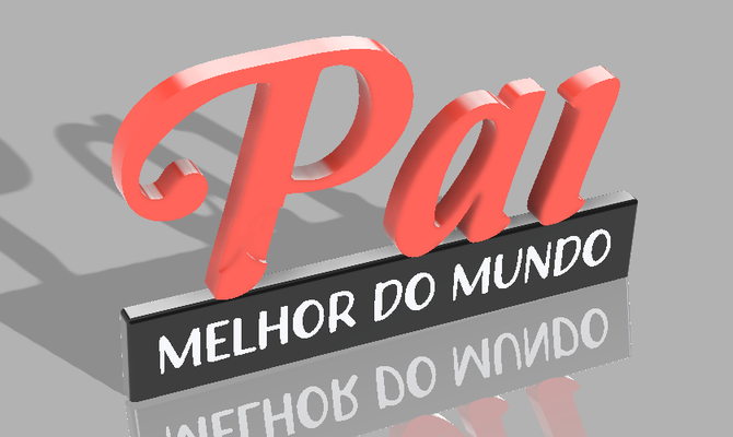 pai melhor mundo by make3design casa decoração natal pago paifang vermelho branco amarelo barão preto bigode cortador pente 3d print model - Mito3D