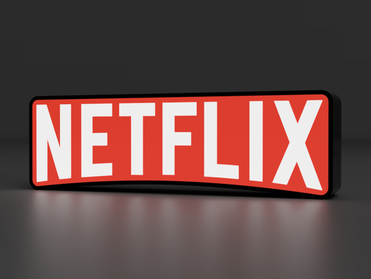 netflix logo led caja ligera by klickshoppingtienda arte señales logos ligero ams 3d print model - Mito3D