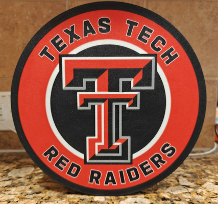 texas tech lightbox by tutto codifica arte segni loghi texastech 3d print model - Mito3D