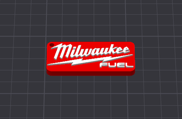 milwaukee combustível chaveiro by tri 3d arte sinais logotipos chave ferramenta ferramentas 3d print model - Mito3D