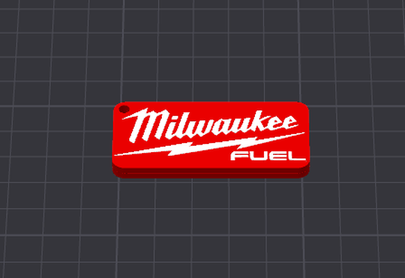 milwaukee combustível chaveiro cara by tri 3d arte sinais logotipos chave ferramenta ferramentas 3d print model - Mito3D