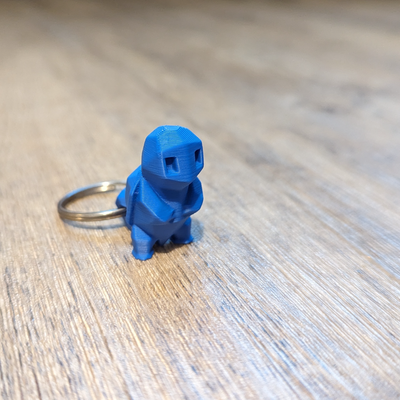 squirtle low-poly keychain remix remixed by timbey fashion models pokemon 3dkeychain lowpoly no supports 3d print model - Mito3D