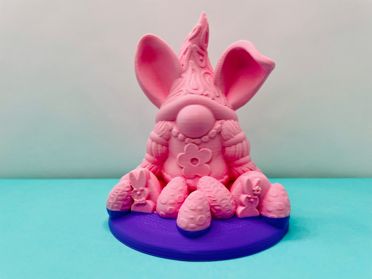 páscoa ovo tema menina gnomo by funfam3d casa decoração ovos pascoa fofa nosupports feliz coelho apoia feliz coelhinho cesta kaninchen goblins 3d print model - Mito3D