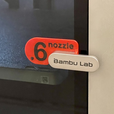 bambu laboratuar ağızlık ekstrüder etiket x1c p1s by şiko 3d yazıcı aksesuarlar kavrama kapı bardak bambulab 3d print model - Mito3D