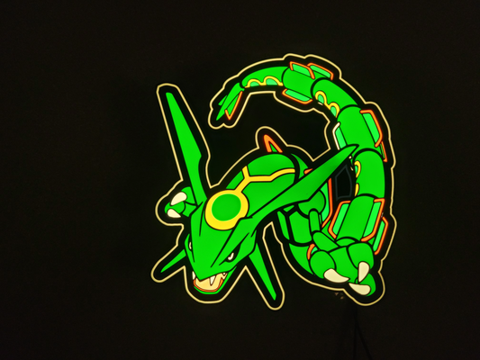 rayquaza parete montato luce scatola by stampe nostalgiche arte segni loghi pokemon 2d 3d bambino lightbox bambu collezione telaio guidato a1 x1 x1c p1s p1p ams pronto multi colore smeraldo 3d print model - Mito3D