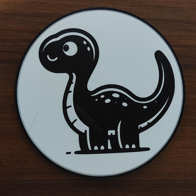 dinosaur coaster by customcreations art 2d dino animal decor 2dart beer drink tea coffee 3d print model - Mito3D