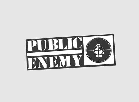 publique ennemi signe badge by dubmehard art panneaux logos public engouement rap hip 3d print model - Mito3D