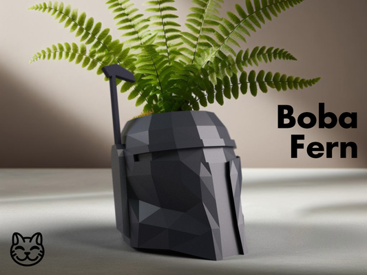 boba samambaia estrela guerras low poly vaso by gatto casa decoração gordura fett arma fogo capacete sci fi scifi fantasia pobre polivase baixa projeto suculentos cactos plantas verde sombrio jedi força nerd 3d print model - Mito3D