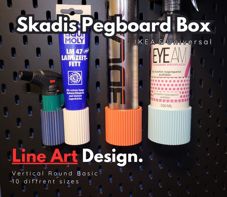 skadis universal caixa by arte projeto 3d ferramentas organizadores recipiente ikea sk dis suporte cola garrafa pegboard high speed fio favo mel armazenamento parede multiboard acessório 3d print model - Mito3D