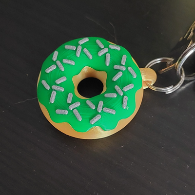 keychain - donut or pendant by piersonnico art coin & badges accessories accessory key keyaccessories design pendentif keychains simson 3d print model - Mito3D