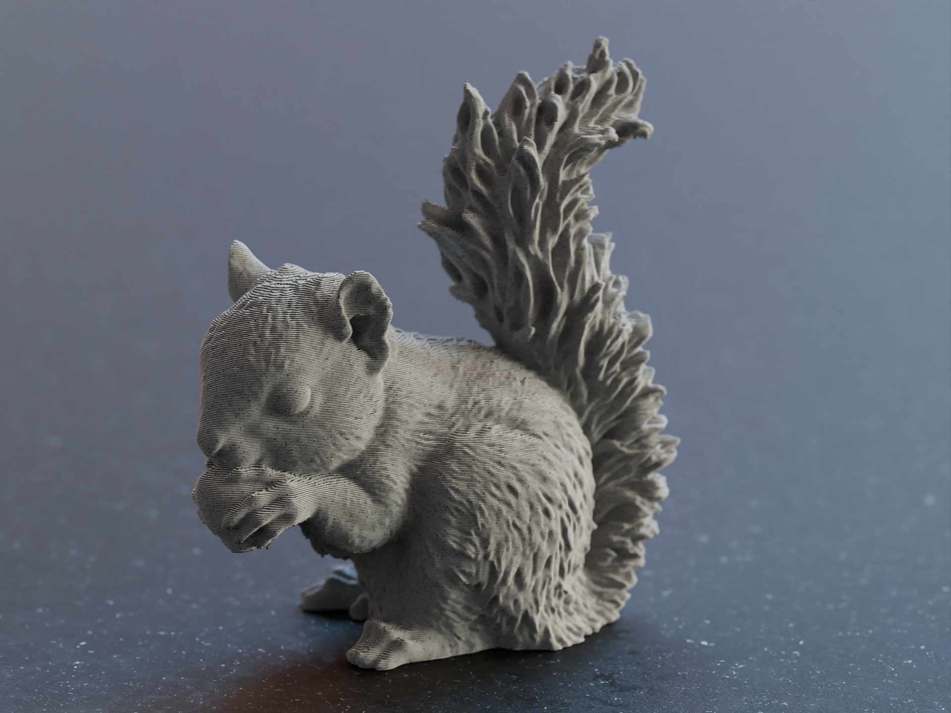 cute squirrel eating a nut s es eichh rnchen mit nuss by hpinvent art sculptures decor sculpture fluffy model furry tail sitting animal 3D print model - Mito3D