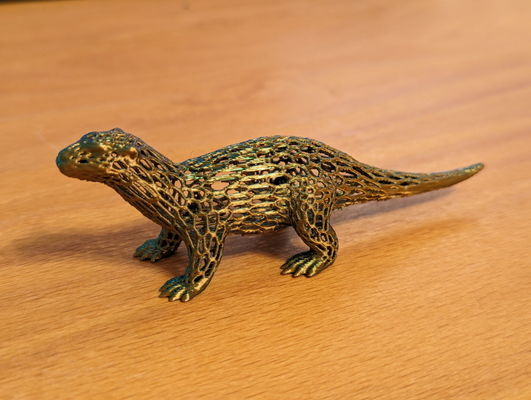 voronoi otter remixed by infest miniatures animals decoration animal 3d print model - Mito3D