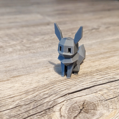 low poly eevee condivisa by tim bey miniature creature pokemon snorlax lowpoly 3d print model - Mito3D
