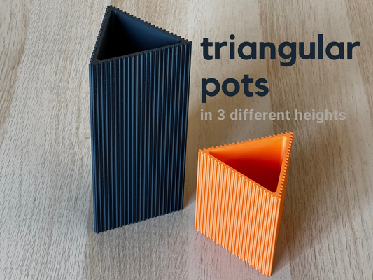 triangular potes padronizar by h3li0 casa decoração geométrico flor vaso espiral vasemodo triângulo entrelaçado 3d print model - Mito3D