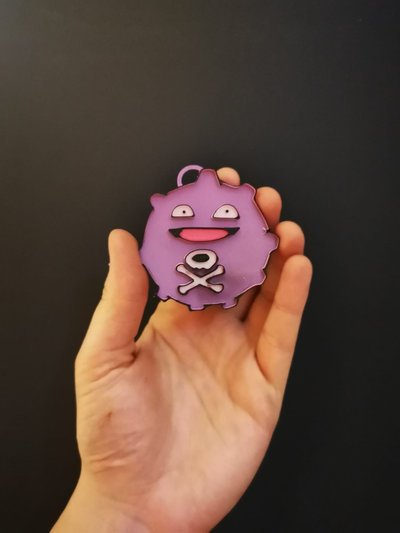 koffing magnet& keychain by kris95 fashion jewelry pokemon magnet cute purple 3d print model - Mito3D