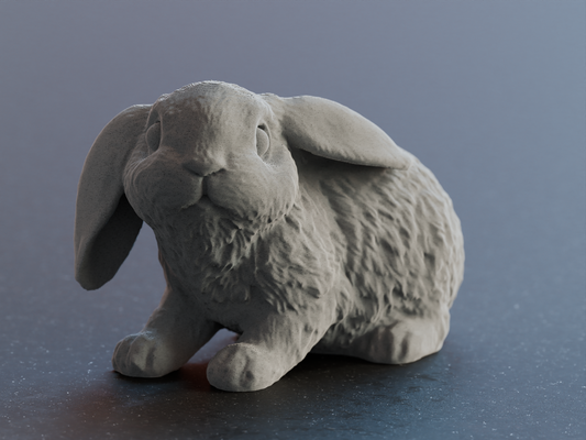 carina pasqua coniglietto coniglio s er osterhase by hpinvent arte sculture orientale ostern arredamento scultura soffice modello peloso coda seduta animale 3d print model - Mito3D