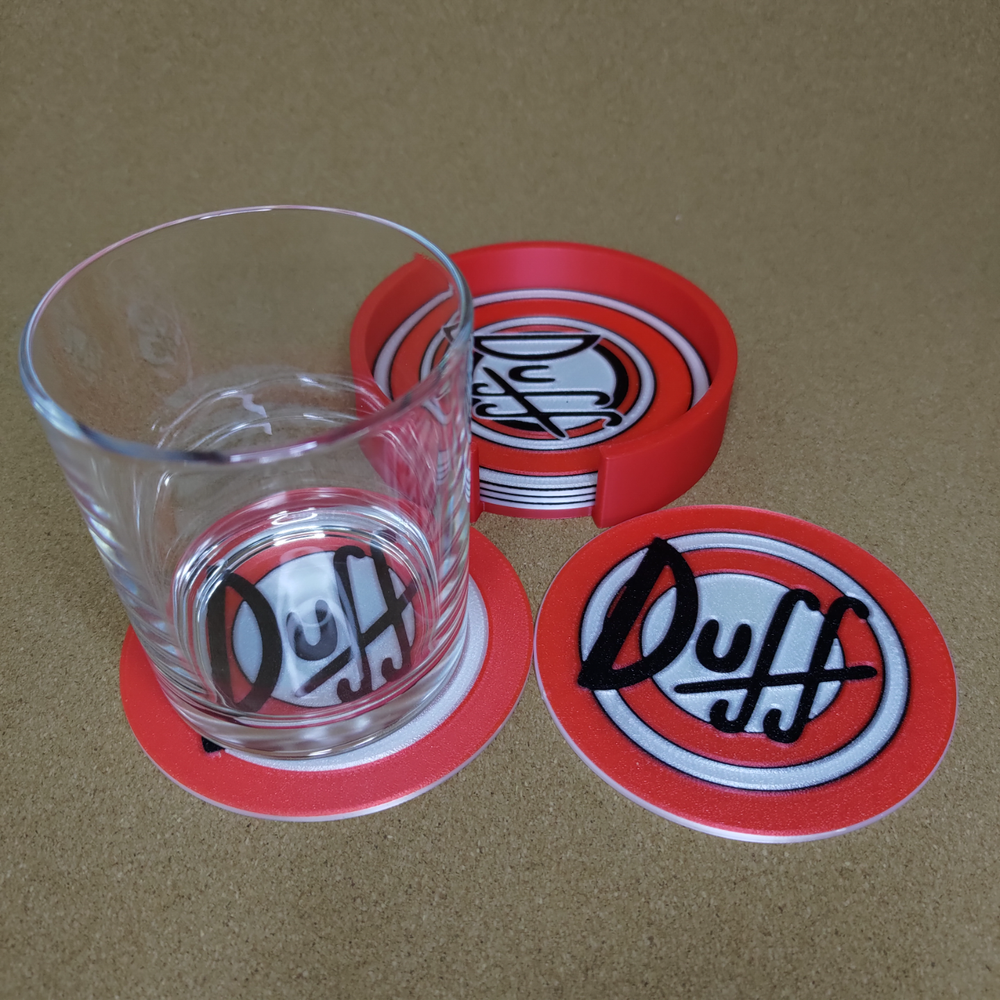 coaster duff beer by ilnur999kharisov household house models 2d multi color no support needed supports simpson simpsons home accessories accessory 3D print model - Mito3D