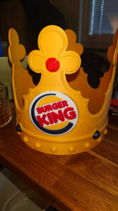burger king crown by mr anjovi props & cosplays masks helmets 3d print model - Mito3D