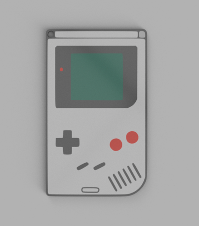 game boy chaveiro by disttrack3d arte moeda distintivos nintendo multicolorido 3d print model - Mito3D