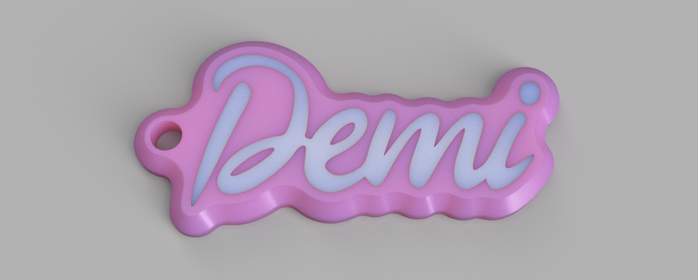 demi keychain barbie style by z3dartandtech tools gadgets keyring 3d print model - Mito3D