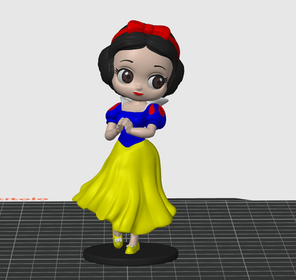 neve bianca biancaneve ams pronto multicolore 3d ultra qualità by 3dgioiaprinter arte sculture disney principessa fantasia animazione cartone animato favolosa magia infanzia digitale mitico sognante makerworld 3d print model - Mito3D