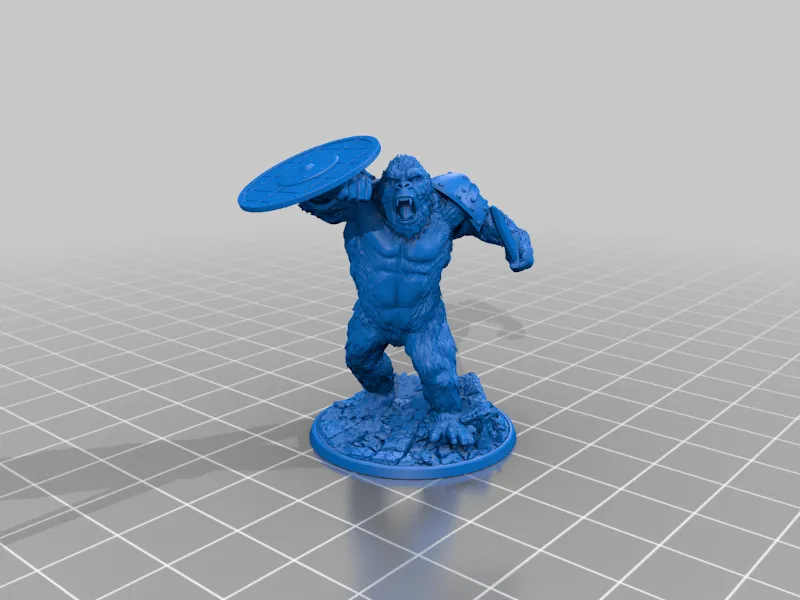 gorilla schild by nutzer 4222454965 miniaturen tier 3D print model - Mito3D