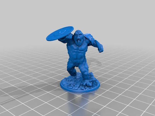 gorilla schild by nutzer 4222454965 miniaturen tier 3d print model - Mito3D