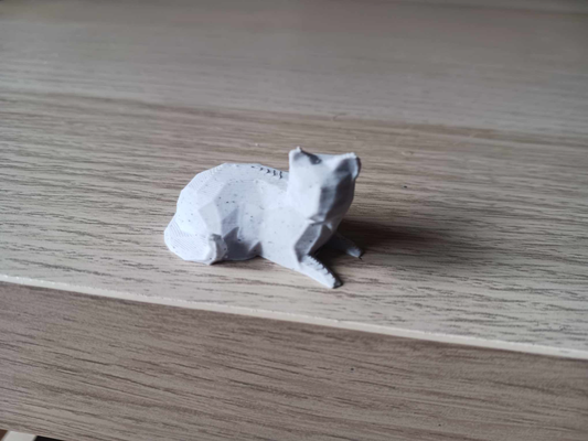 katze polly neu gemischt by manager kunst skulpturen verlegung sitzung niedlich unterstützung skulptur 3d print model - Mito3D