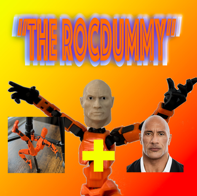 rocdummy 13 head add on dummy remixed by robbierobv toys & games characters rock dwayne johnson dwaynejohnson cosplay accessories cosplayaccessory fun prop model famous people addon add-on skin swap swappable modular 3d print model - Mito3D