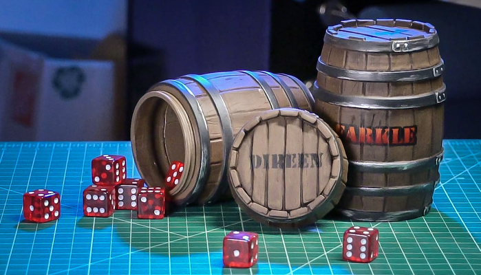farkle barril by brinquedos jogos dados diceholder recipiente miniatura 3d print model - Mito3D
