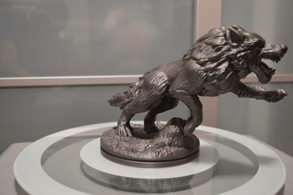 white wolf on forest base remixed by 3dbeast miniatures animals creature beast running statue 3d print model - Mito3D