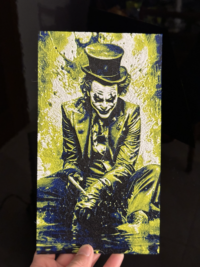 joker forge chapeaux jaune by enrichir génératif 3d modèle lithophane 2d art 3d print model - Mito3D