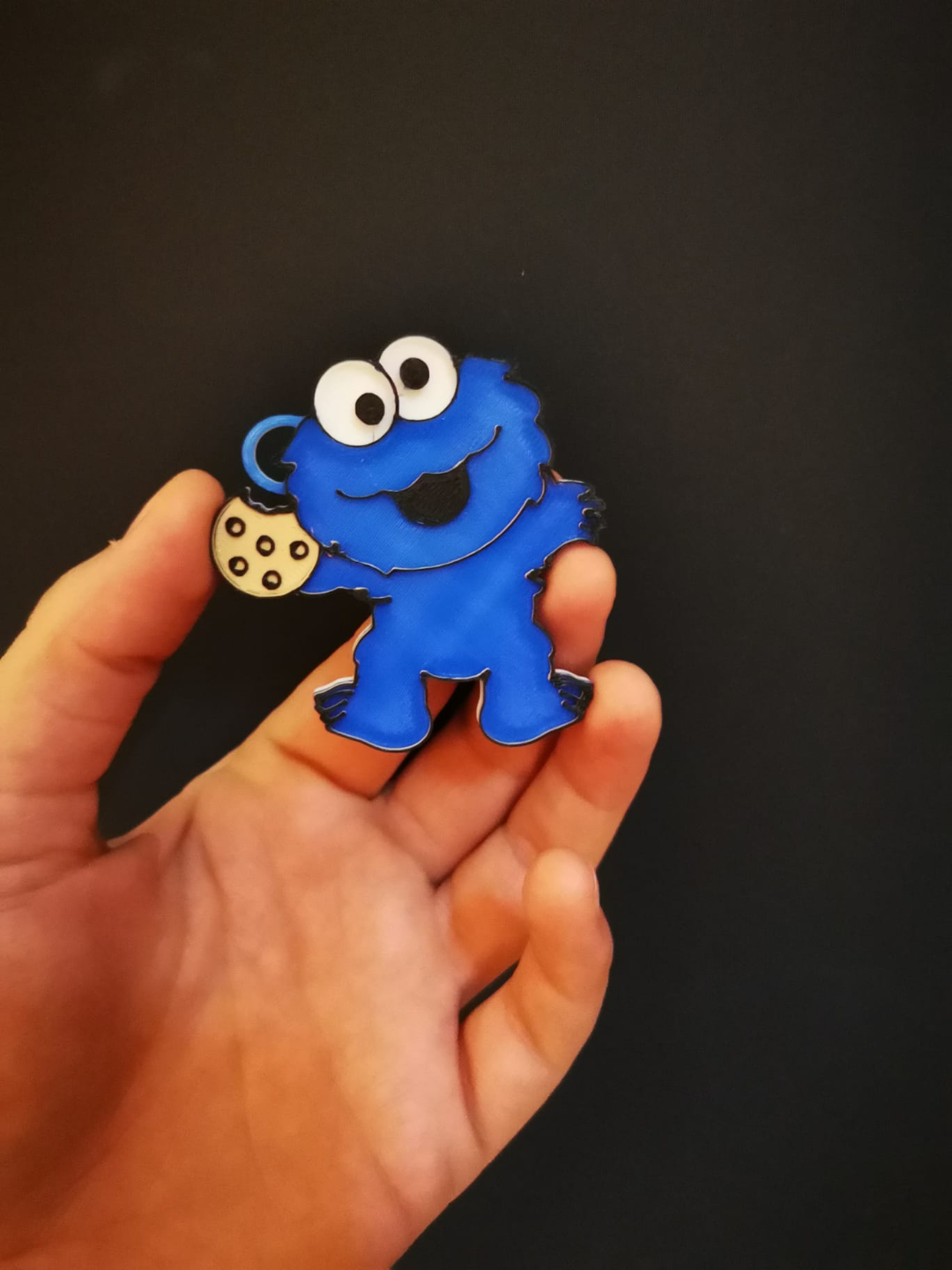 cookie monster keychain magnet by kris95 fashion jewelry keyring elmo sesame street cute 3D print model - Mito3D