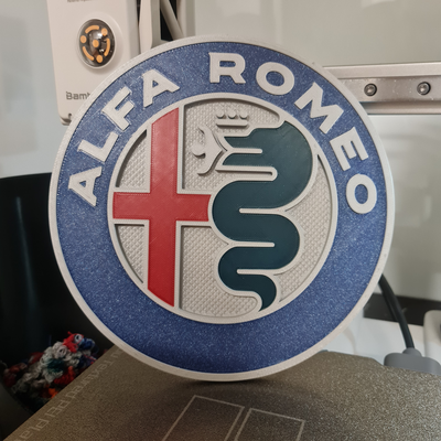 alfa romeu parede logotipo 2015 by fabricante inovações casa decoração arte 2dart 2dartwork wallart2d 2d gulia 3d print model - Mito3D