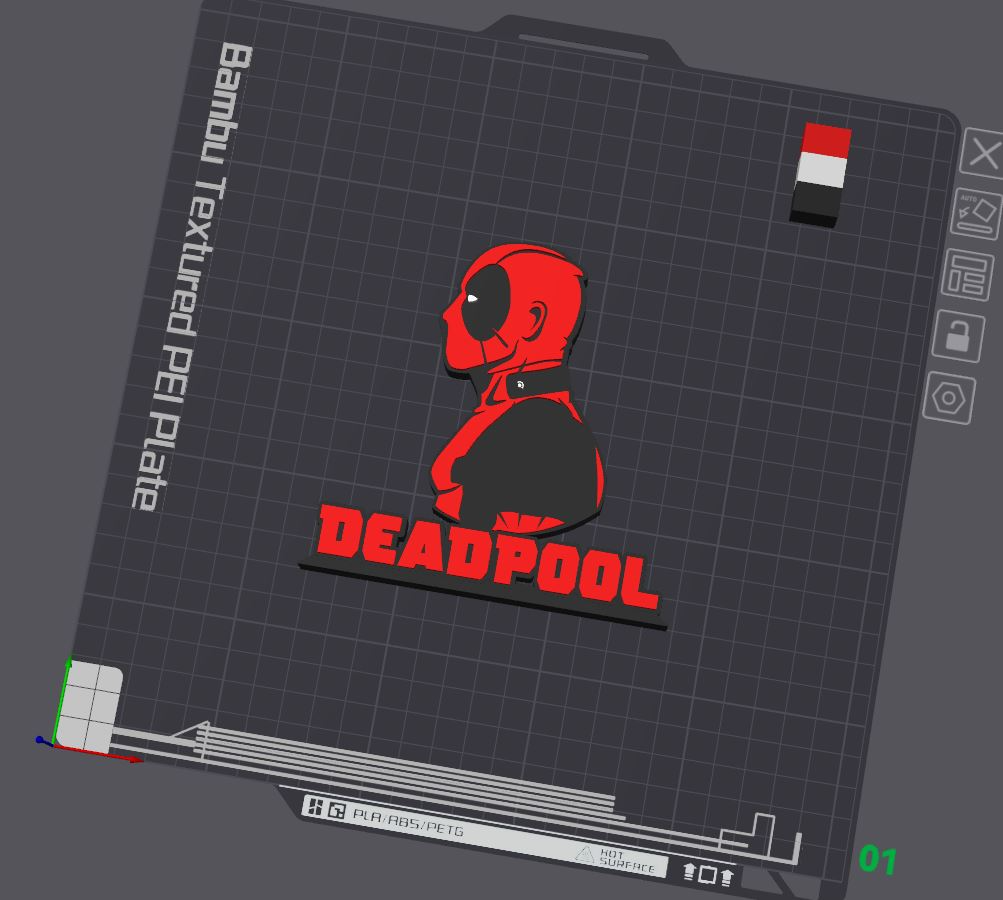 dead pool table supporter by 5kyrunn3r art sculptures carcajou merveille mcu morte bassin ams prêt logo signe 3D print model - Mito3D