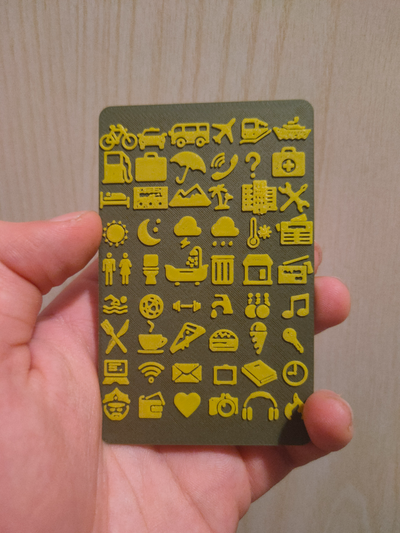 wallet card travel icons survival by danyelol tools gadgets accessories icon abroad language communication credit no ams needed gadget 3d print model - Mito3D