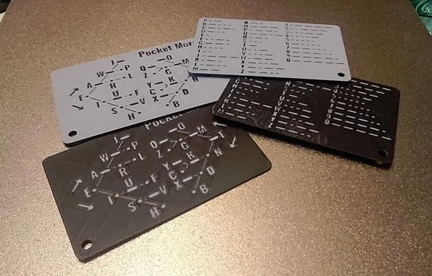 double sided poche morse carte by radim kabatek outils gadgets cw décoder portefeuille jambon 3d print model - Mito3D