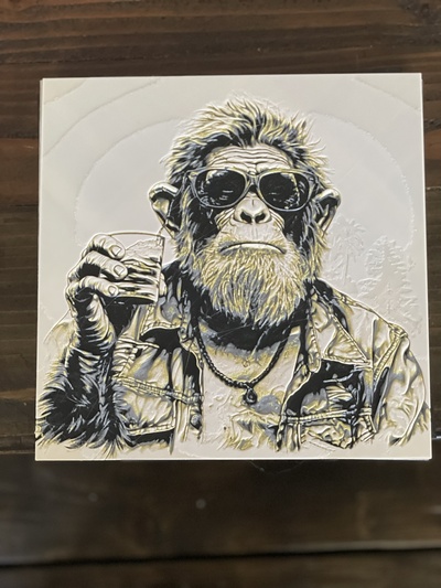 tiki drinking monkey by archchef art models wallart artistic hueforge 3d print model - Mito3D